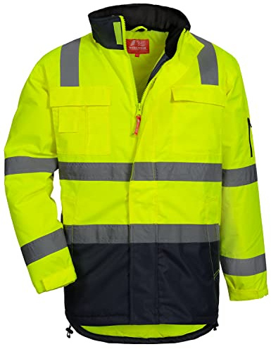 Nitras Motion Tex Viz 7145 Varningsjacka - parka för utomhusbruk i varningsfärg för arbete - neongult - M