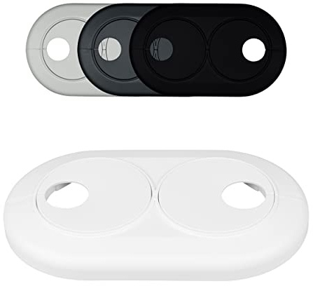 FUX 3 St. Heizungsrohr Rosette Doppelt Weiß - 28 mm | Nachrüstbar per Klick, Innenring stufenlos, temperatur- und UV-fest, PVC-frei, Made in Germany