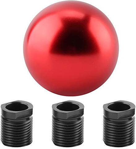 Fydun Pomo palanca de cambios, Perilla de cambio de engranaje del automóvil Cabeza de cambio de engranaje Forma de bola redonda universal Perilla manual(Rojo)
