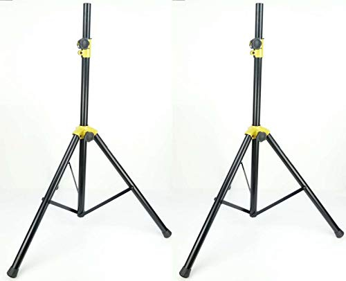 2 Stück PROFI Lautsprecherstativ S39B 60 kg / 100-185 cm Stahl schwarz - Boxenstativ/Boxenständer mit extra breite Dreibein