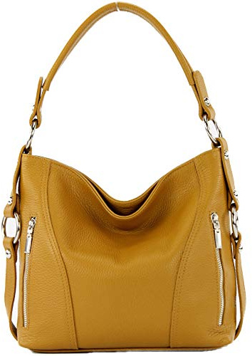 modamoda de T202 Damen Leder Henkeltasche Schultertasche handmade in Italy