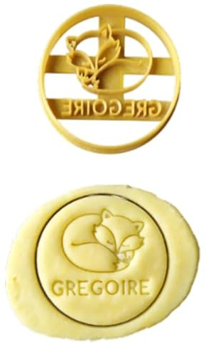 3DKOUPE - Emporte-pièce rond - Motif renard - Personnalisable avec texte - Couleur au choix - Conçu et fabriqué en France