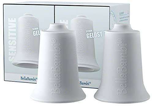 2er Set BellaBambi® Maxi duo Schröpfglas | Saugglocken Cup für Faszien-Massage & Trigger-Pointer | Ideal für Rücken, Po, Bauch, Oberschenkel | Made in Germany | Sensitive für sensible Haut - weiss