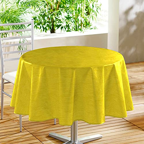 douceur d'Intérieur Tischdecke für den Innenbereich, rund, Gelb, (0) 160 cm
