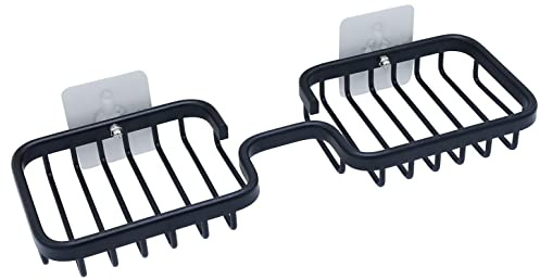 Lofekea Porte-Savon, à Barre Porte-Savon Auto-adhésif de Douche à Montage drainant pour de Salle de Bain (Noir)