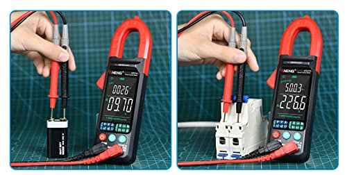 ECI ELETTROFORNITURE ST211 Pinza amperometrica Digitale 6000 Conti Multimetro DC/AC Tester di Tensione di Corrente Auto Amp Hz Grande Schermo a Colori NCV Ohm Test