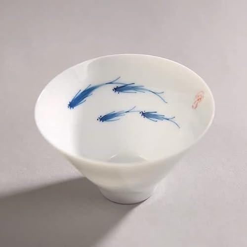 VIXDA Keramik Gaiwan große Kapazität Blaue und weiße Porzellanterrine kreatives Teesieb Büro Retro handbemalte Teetasse