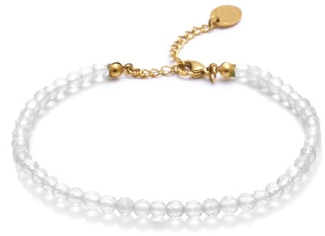 BERGERLIN Naturstein Fußkettchen Damen, Deutschland geprüft, Silber/Gold | Naturstein Fußkette Gold & Silber: Fußkettchen Damen mit echten Heilsteinen – vom deutschen Prüflabor bestätigt.