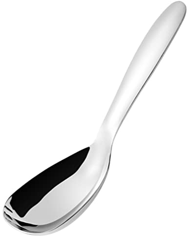 BESTonZON Cuillère de Service en Acier Inoxydable 304 Grosse Cuillère à Soupe Profonde Ustensile Cuisine pour Buffet Restaurant Hôtel et Usage Domestique Poignée Ergonomique