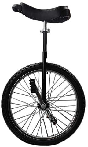 Anfänger 45,7 cm (18 Zoll) Rad-Einräder mit verstellbarem Sattel, große Kinder/Jugendliche/kleine Erwachsene, Uni-Fahrrad mit Alufelge, einfach zu montieren (Farbe: Schwarz)