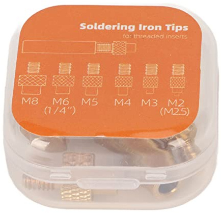 Topiky Punta de Soldadura de Juego de Calor M2 M2.5 M3 M4 M5 M6, 1/4 Pulgadas M8 Universal 936 Cabeza de Soldador Punta de Inserción de Juego de Calor para Piezas de Impresora 3D,
