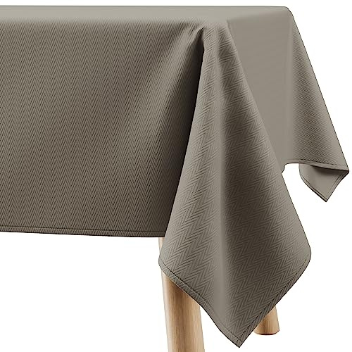 Filumi Bordsduk 110 x 110 cm cappuccino tvättbar för inomhus, utomhus geometriskt sicksackmönster verte