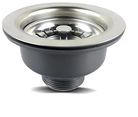 SopimusZ Válvula de desagüe para fregadero de acero inoxidable 304, 114 mm de diámetro, 114 mm de diámetro