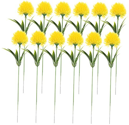 PRETYZOOM 12St künstlicher Löwenzahn Hochzeitsblumendekorationen künstliche Zweige künstliche blumenstrauß künstlicher blumenstrauss künstliche löwenzahnblume Hochzeits-Layout-Dekor Plastik