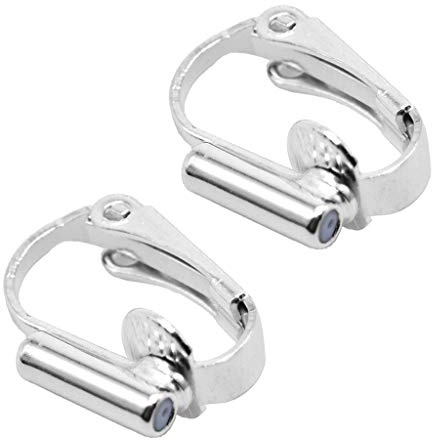 2 piezas de clip para aretes convertidores de componentes para orejas no perforadas, joyería de rosa plateada, aretes colgantes de nudo de gota de cristal