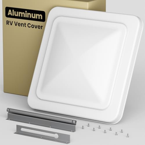 Safoner Aluminum RV Vent Cover Replacement 14''x14''- Fit for Trailers, Camper, Motorhome Roof Vent- White Skylight Lid Replacement Accessories (1 Pack