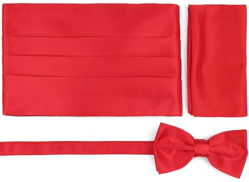 Suitable Set Kummerbund Flieg Einstecktuch Set Rot - Herren - Bekleidung
