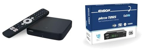Gamme Android TV STRONG (Android TV + DTT Box Ethernet WiFi) & EDISION Picco T265, TDT Alta Definición H265 HEVC, Receptor DVB-T2, Soporte WiFi, Control Remoto IR 2 en 1