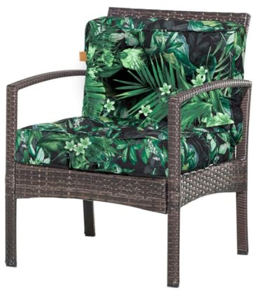 Bielik sitzkissen für Rattansessel 77x50 cm – Gartenmöbel Auflage, Polsterauflagen für Rattan Stuhl, Outdoor Ersatzpolster für PE Rattansessel, wasserdichtes Gartenpolster – grüne Blätter