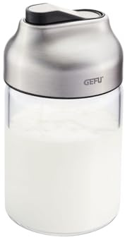 Gefu Zucker- & Milchdosierer Kippo - 180 ml Sahnegießer aus Glas | Zuckerdosierer mit automatischem Wippdeckel aus Edelstahl & Borosilikatglas, ideal für präzises Portionieren bei Tisch