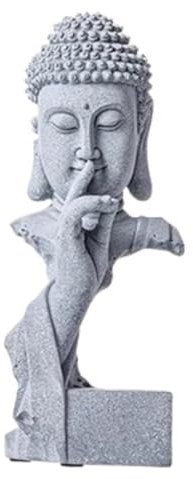 DGSYUAN Buddha Statue 12,2 Zoll Kreative Stein Buddha Statue Meditation Buddah Statut Skulptur Figuren Für Home Decor Feng Shui Skulptur