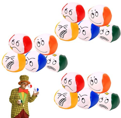 XEERUN 15 Stück Jonglierbälle für Anfänger, Pädagogische Jonglierball Set, Jonglierbälle mit Naturfüllung, Weiche PU Leder Jonglierbälle für Profis, Anfänge Mädchen und Jungen (Ø 5cm)