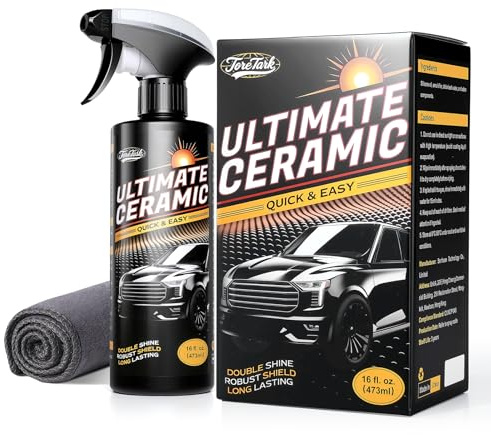 Real Ceramic Coating for Cars Polish (16 Fl Oz), Unmatched Shine Car Wax Coating Spray, No Pungent Smell, Quick Detailer Spray Wax, Lasts 50+ Washes Car Paint Sealant, Truck Accessories