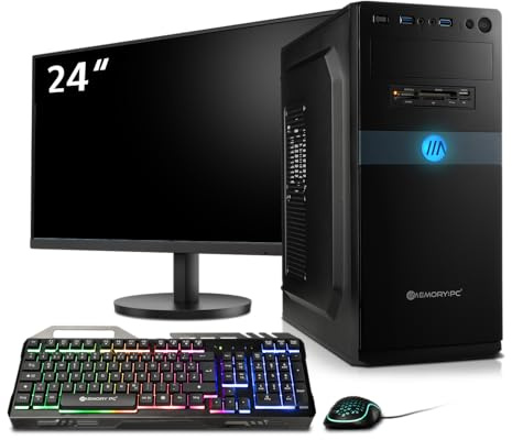 Komplett PC Set Business & Multimedia Ryzen 3 3200G, Radeon Vega 8 4X 4.0 GHz, 16 GB DDR4 RAM, 1 TB M.2 SSD, Win 11 Pro inkl. 24 Monitor + Tastatur und Maus Bundle