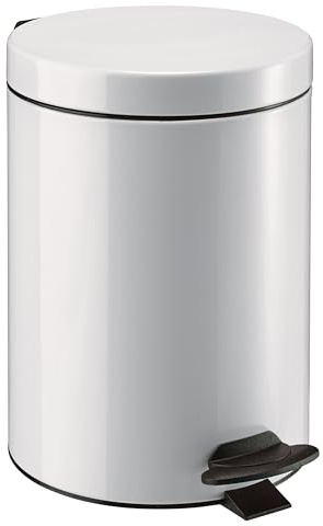 ROSSIGNOL Poubelle de salle de bains, Certifiée Origine France Garantie, Poubelle 5L, Poubelle à pédale, Seau intérieur amovible, Large pédale CYJEU