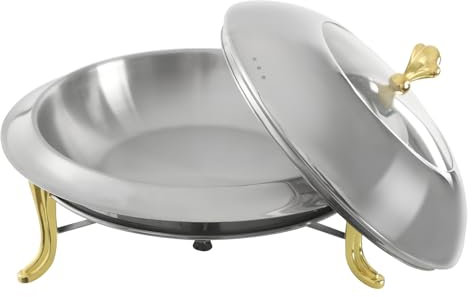Chafing Dish Buffet - Plaque chauffante en acier inoxydable de 3 l avec couvercle en verre - Flamme réglable - Portable - Idéal pour les buffets, les fêtes, les mariages et le camping
