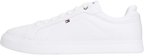 Tommy Hilfiger Uomo Sneakers Court Icon Light in Pelle, Bianco (White), 45
