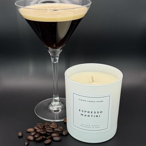 Simon James Home Espresso Martini Scented Candle, Soy Wax, Cocktail Inspired