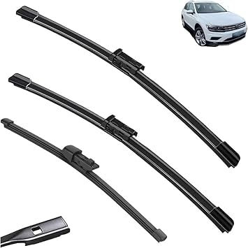 QHuaL Automotive Scheibenwischer Scheibe Scheibenwischersatz für VW Tiguan MK2 2017-2020 26in+21in+14in, Premium Qualität Frontscheiben Wischerblätter Set