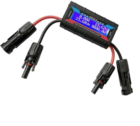 Flugzeug-Leistungsmesser, Flugzeugmodell, Leistungsmesser, Solarmodul-Tester, 150 A, 200 A, Solar-Tester mit Photovoltaik-Anschluss, LCD-Display, Spannungs-Strom-Analysator (200 A)