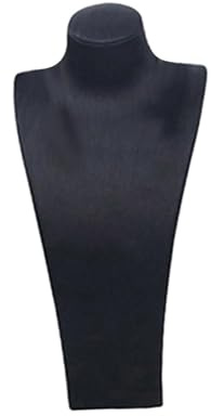 UxicRuya Expositor de Busto de Collar, Expositor de Joyas, Tienda de Ventas, Uso Doméstico, Accesorio Fotográfico, Decorativo, Negro, 16 Cm X 8.5 Cm X 32