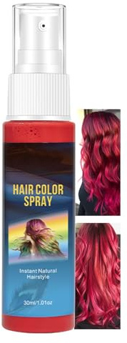 Temporäres Haarfarbspray, Rot Haarspray Farbe, Farbiges Hair Dye, Waschbar & Nicht Klebrig Red Hair Color Spray, Instant Hair Dye, Haar Colorationen für Karneval Halloween Cosplay Party, Sanfte Formel