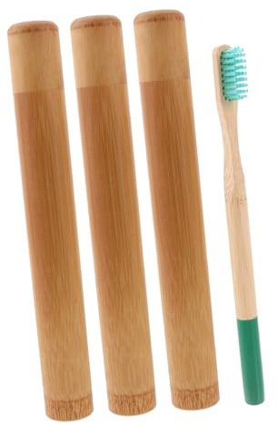 DECOMELODY Einweg Holz Zahnbürsten biologisch abbaubare Holz Tuben weiche Borsten leicht und kompakt für Reisen Camping und unterwegs Farben zufällig Zufällige Farbe Zufällige Farbe