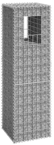 Mokuyary Poteau à Panier de Gabion 40x40x140 cm Fer Cages à Pierres, Bordure de Jardin Clôture de Jardin Grille de Gabion pour Extérieur, Terrasse, Arrière-Cour, Pelouse