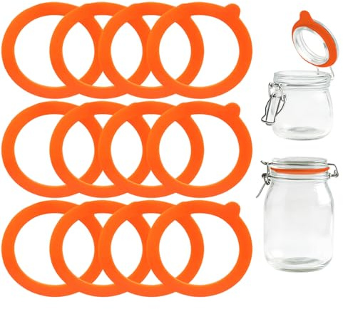 Anillas de goma, para tarros de conservas, 97 x 70 mm, color naranja