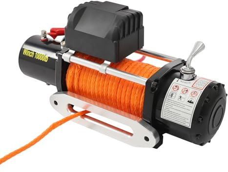 Verricello elettrico, 12 V, 10000 lbs/4535.92 kg, argano elettrico con funzione di blocco, lunghezza 26 m, per ATV UTV SUV pickup e fuoristrada