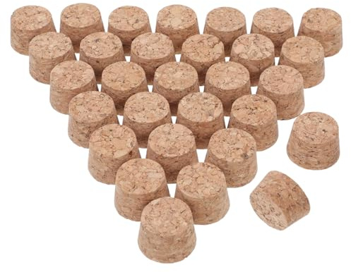 GRADENEVE Tappi di Sughero per Bottiglie di Vino in Legno Naturale, Forma Conica, 30 Pezzi 30.5x25x20mm, Adatti per Imbottigliamento e Fai da Te, per Conservazione e Decorazione Casa