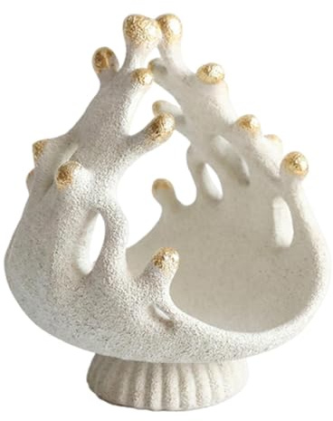 Mqiklt Vassoio Portagioielli Decorativo Ispirato al Corallo Minimalista in Resina Organizer per Accessori E Esposizione Ornamentale Piatto da Mobile Soggiorn