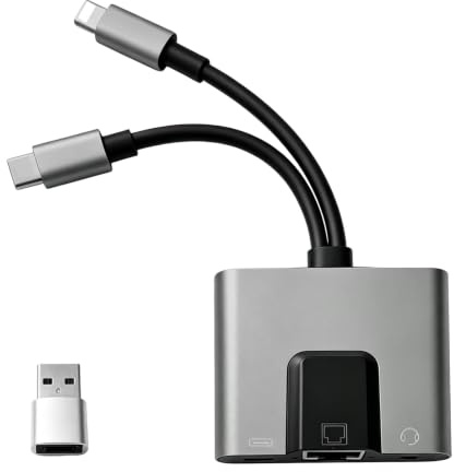 KozyOne Adaptador Ethernet 3 en 1, Adaptador LAN RJ45 de 100 Mbps con Conector de Audio de 3.5 mm y Puerto de Carga, Plug and Play para iPhone/iPad/Android, iOS 12.0+