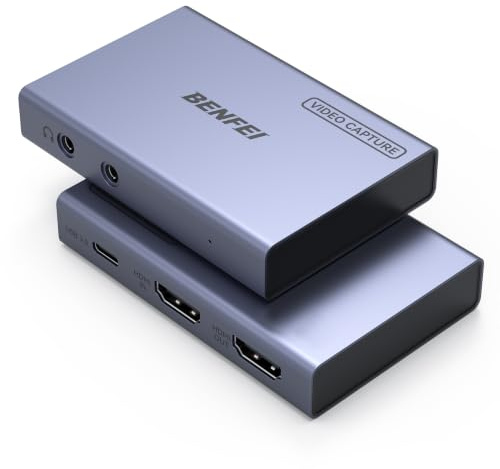 BENFEI Scheda di acquisizione video HDMI a USB‑C 4K@60Hz con uscita loop, dispositivo di cattura giochi a bassa latenza 1080P 60FPS per streaming, gaming, Switch, PS4/5, Xbox, Mac, Laptop