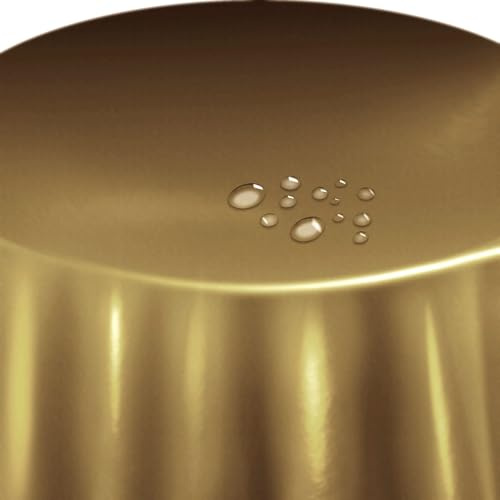 Lacktischdecke Wachstuch Wachstischdecke Gold Rund 140 cm abwaschbare Tischdecke, Gartentischdecke, wasserabweisend