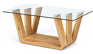 Inter Link - Couchtisch - Glastisch - Wildeiche Nachbildung - Glas - Nani