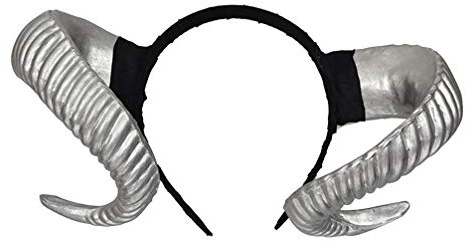 STOBOK Schaf Horn Stirnband Teufel Dämon Hörner Stirnband für Halloween Kostüm Cosplay Foto Requisiten (Silber)