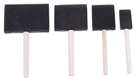 4 Stück Schaumfarbe Pinsel Schaum Schwamm Zeichenwerkzeug Schwämme Pinsel Set Malschwamm Werkzeug mit Holzgriff für die Grafik DIY Malwerkzeuge