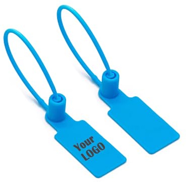 Muka 100 PCS Custom Plastic Security Seals Laser Printed Zip Ties with Tags Tamper Proof Cable Ties 6.6-Blue