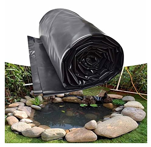 WBBML Pond Liner Reinforced Landscaping Flexible Foldable Garden Pool Membrane, Waterproof Tarpaulin Cover Sheet, 0.3mm Thick (Color : Black, Size : 7x8m/22.96x26.24ft)